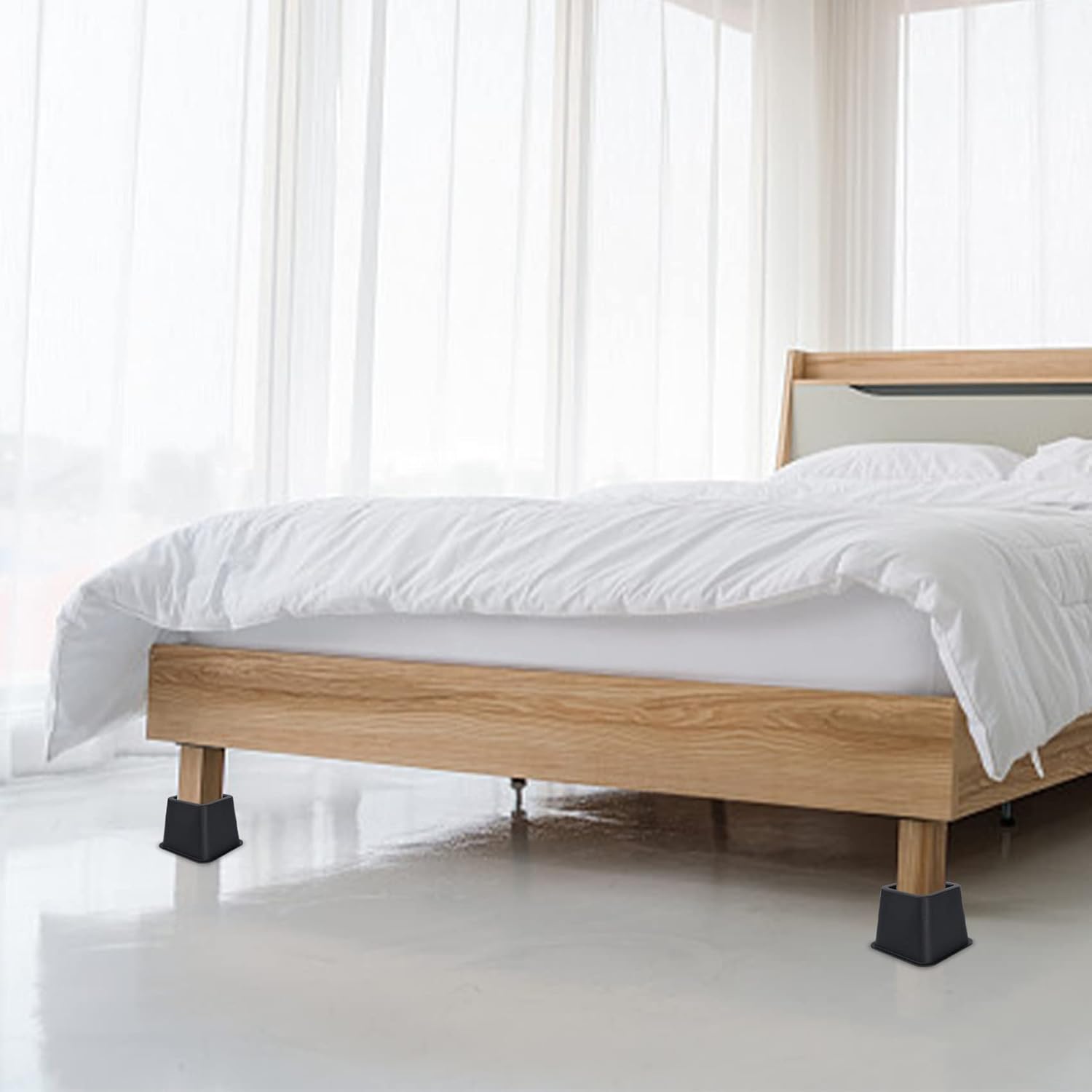 BTSD-home Juego de 4 elevadores de cama de 3 pulgadas para sofá y sillón, ideales para almacenamiento debajo de la cama, juego de 4