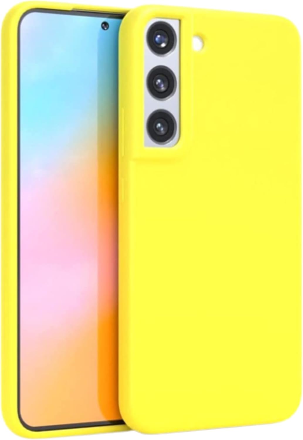 FELONY CASE – Funda Samsung Galaxy S22 – Elegante funda de silicona amarilla neón – Fundas protectoras a prueba de golpes de 360 para Samsung Galaxy