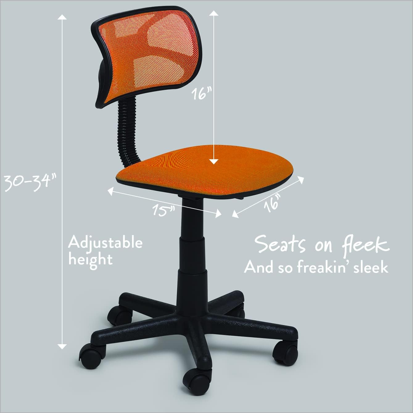 Urban Shop – Silla giratoria de malla, color naranja