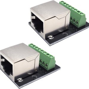 2 unids RJ45 8Pin Ethernet Dual Hembra Terminal Breakout Board,0.100 in Pitch Tornillo Conector Junta Blindada Adaptador Terminal de Red 2 unids RJ45 8Pin Ethernet Dual Hembra Terminal Breakout Board,0.100 in Pitch Tornillo Conector Junta Blindada Adaptador Terminal de Red