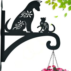 Perchas colgantes para plantas al aire libre, hierro resistente, diseño decorativo de gato y perro, soporte para plantas colgantes, gancho para Perchas colgantes para plantas al aire libre, hierro resistente, diseño decorativo de gato y perro, soporte para plantas colgantes, gancho para