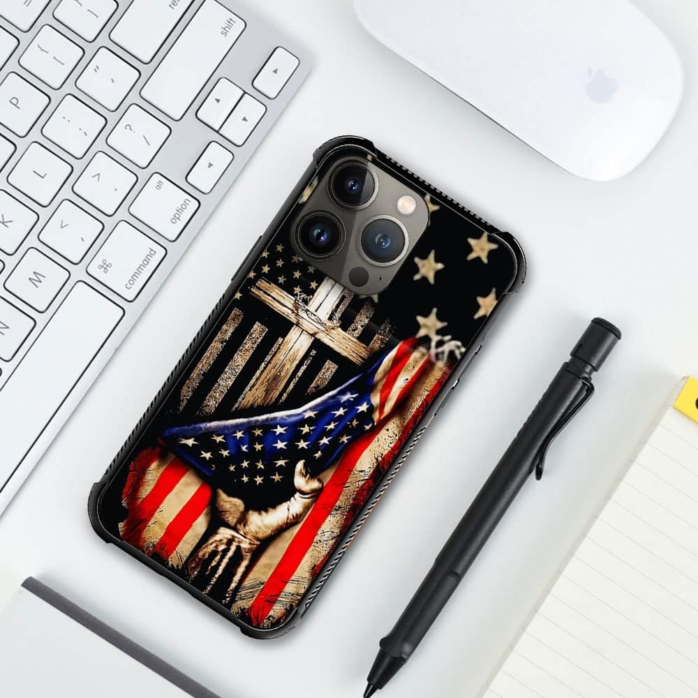 DAIZAG Funda compatible con iPhone 14 Pro, protección completa, a prueba de golpes, antiarañazos, funda de TPU para hombre y mujer, bandera