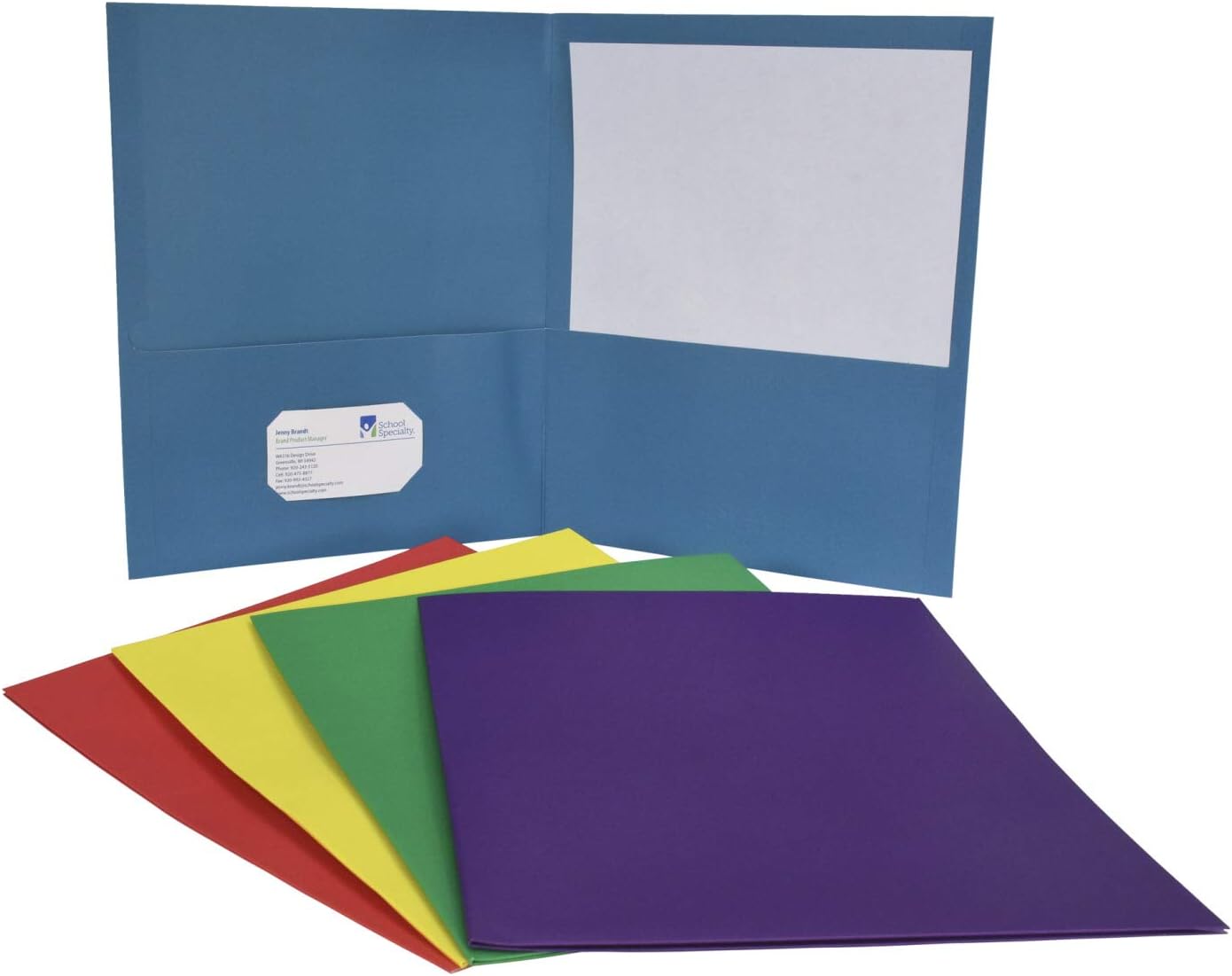 School Smart Carpetas de 2 bolsillos, colores surtidos, paquete de 25 – 084900