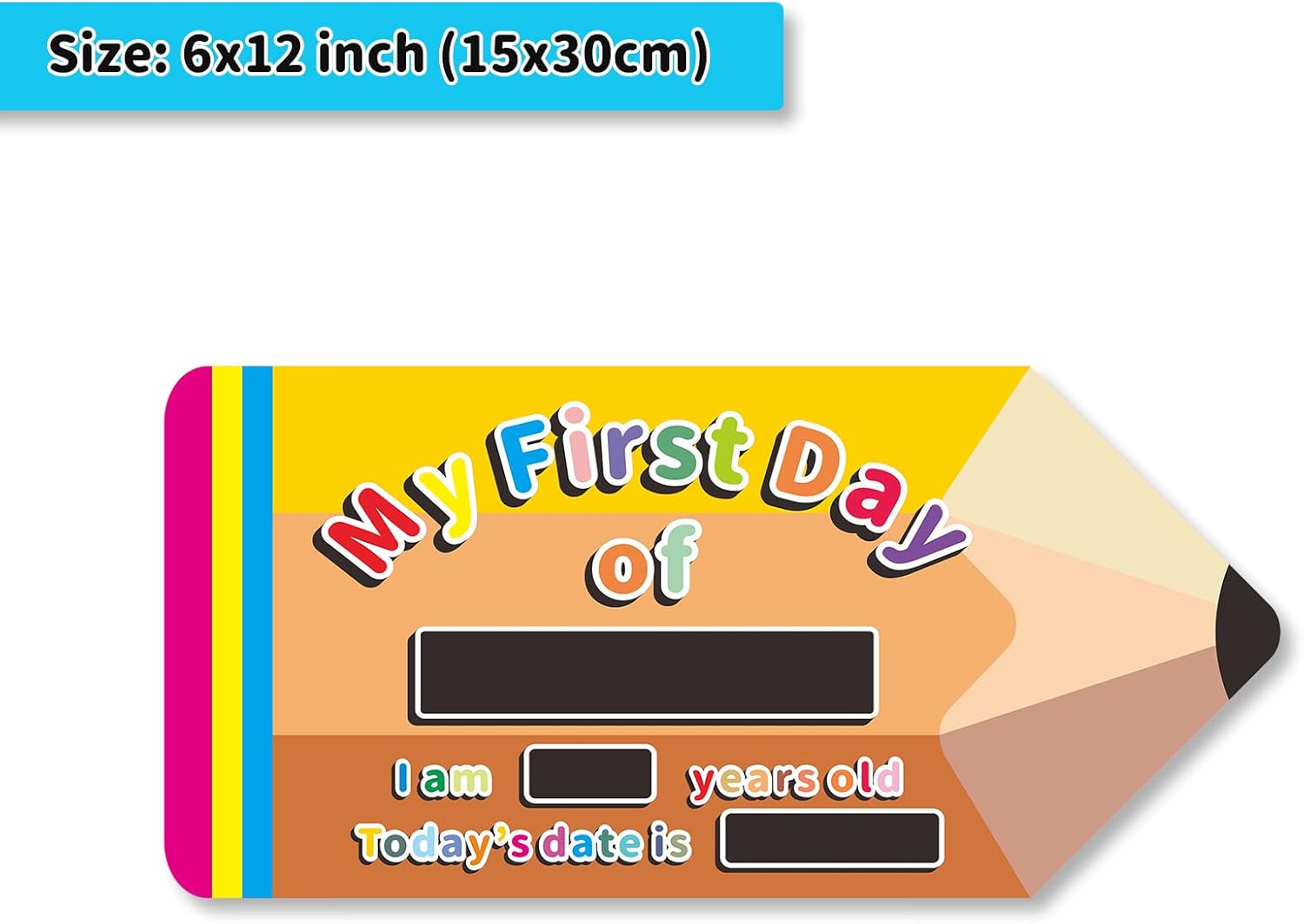 Homievar Cartel de lápiz 2023  Pizarra de tiza para el primer día de escuela para niños en preescolar o jardín de infantes  1 pizarra blanca y tiza