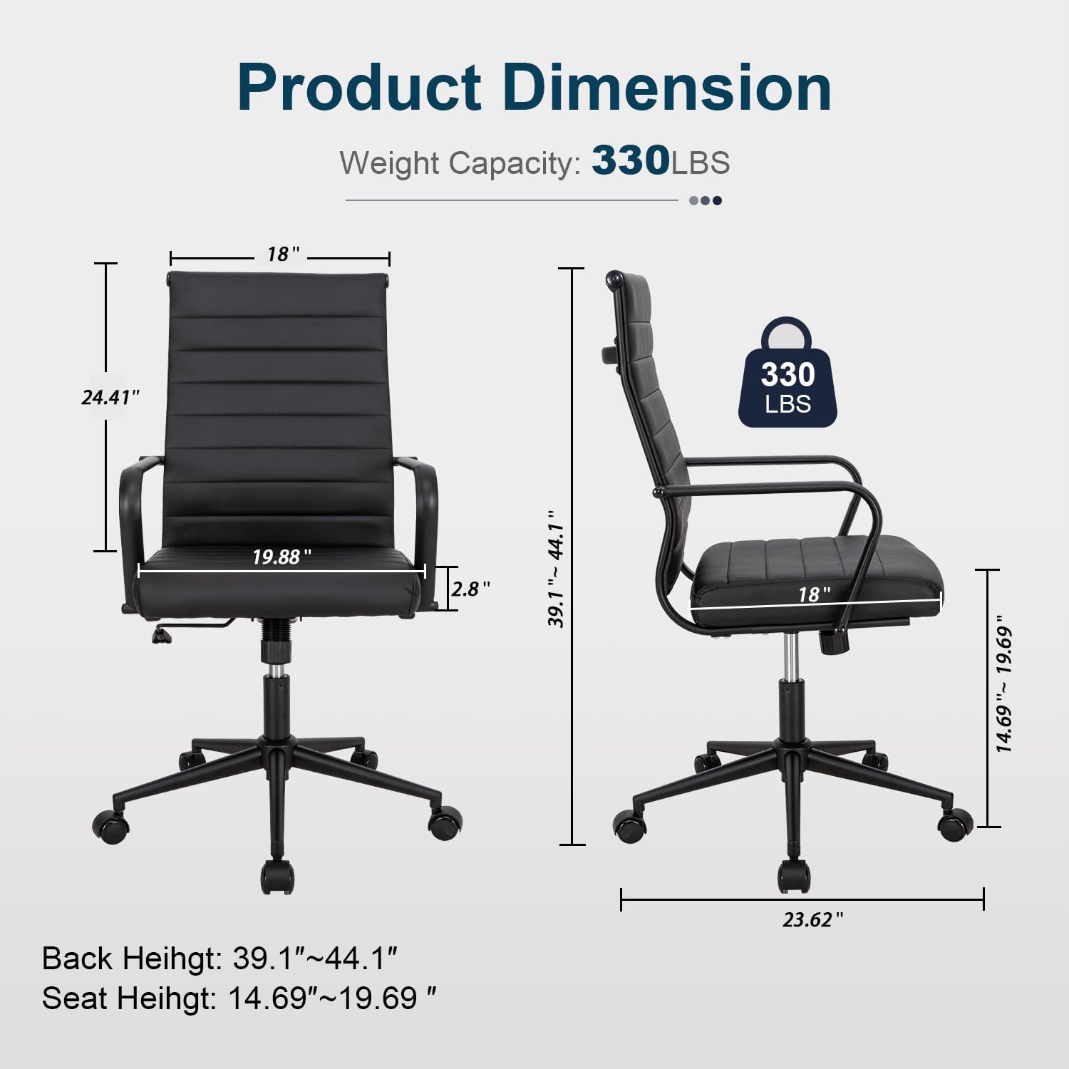 Okeysen Silla de escritorio de oficina, sillas de sala de conferencias, moderna silla giratoria ejecutiva, silla de escritorio de piel sintética