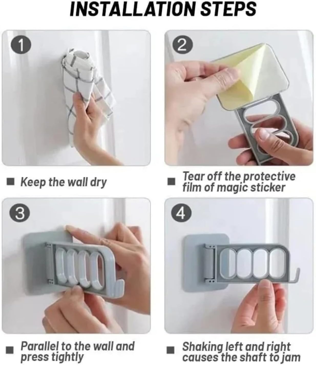 Percha plegable sin perforaciones, pequeña percha plegable para ropa, ganchos de almacenamiento para paredes, 4 agujeros montado en la pared,
