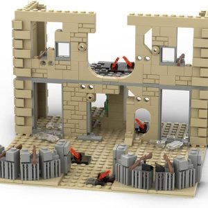 DECI Serie de escenas militares de la Segunda Guerra Mundial, armas dilapidadas abandonadas Fortaleza Pastilleros Modelo Juego de bloques de DECI Serie de escenas militares de la Segunda Guerra Mundial, armas dilapidadas abandonadas Fortaleza Pastilleros Modelo Juego de bloques de