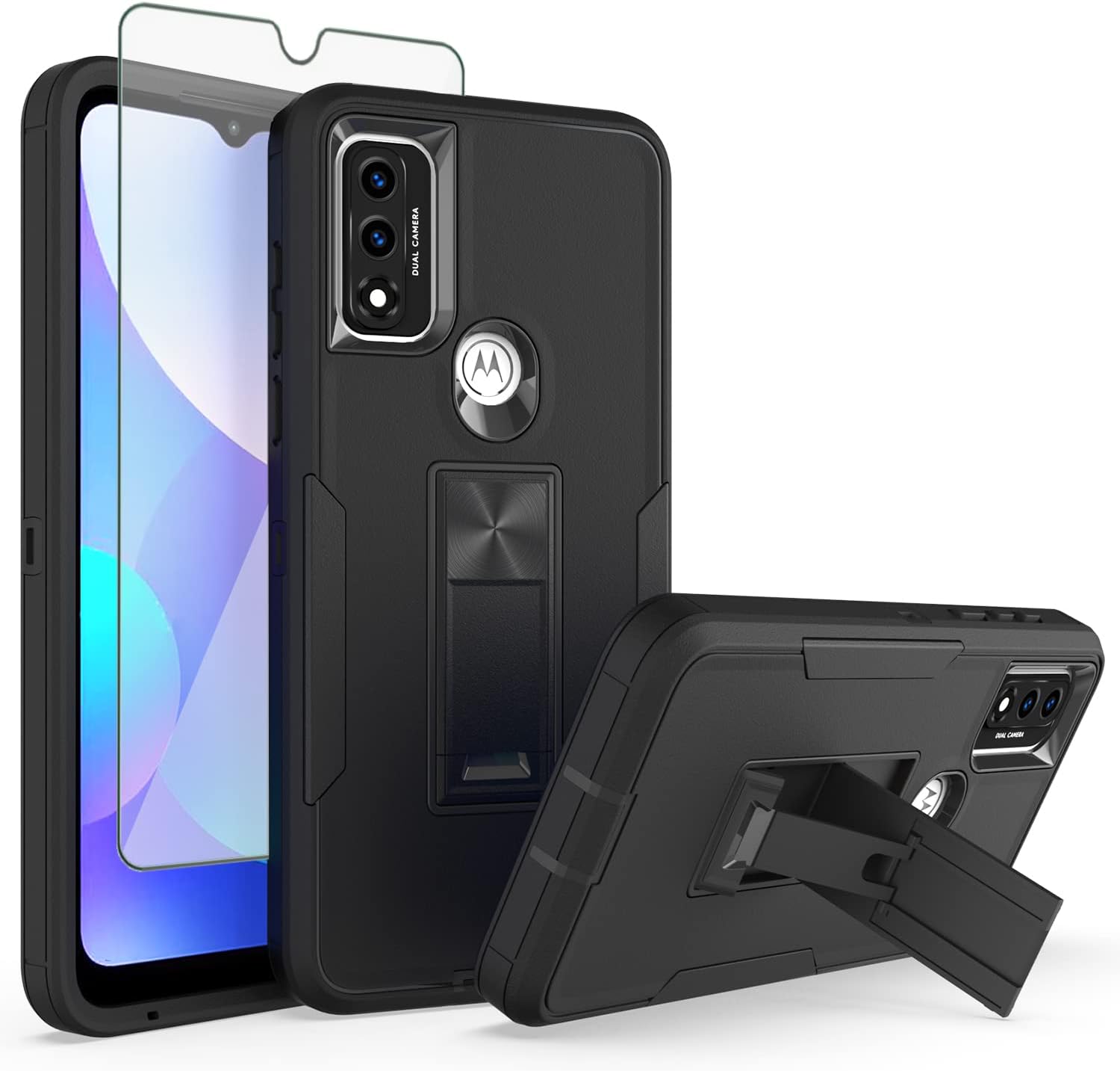 Asuwish Funda de teléfono para Motorola Moto G Power 2022MotoG Play 2023G Pure 2021 con protector de pantalla y soporte, accesorios móviles