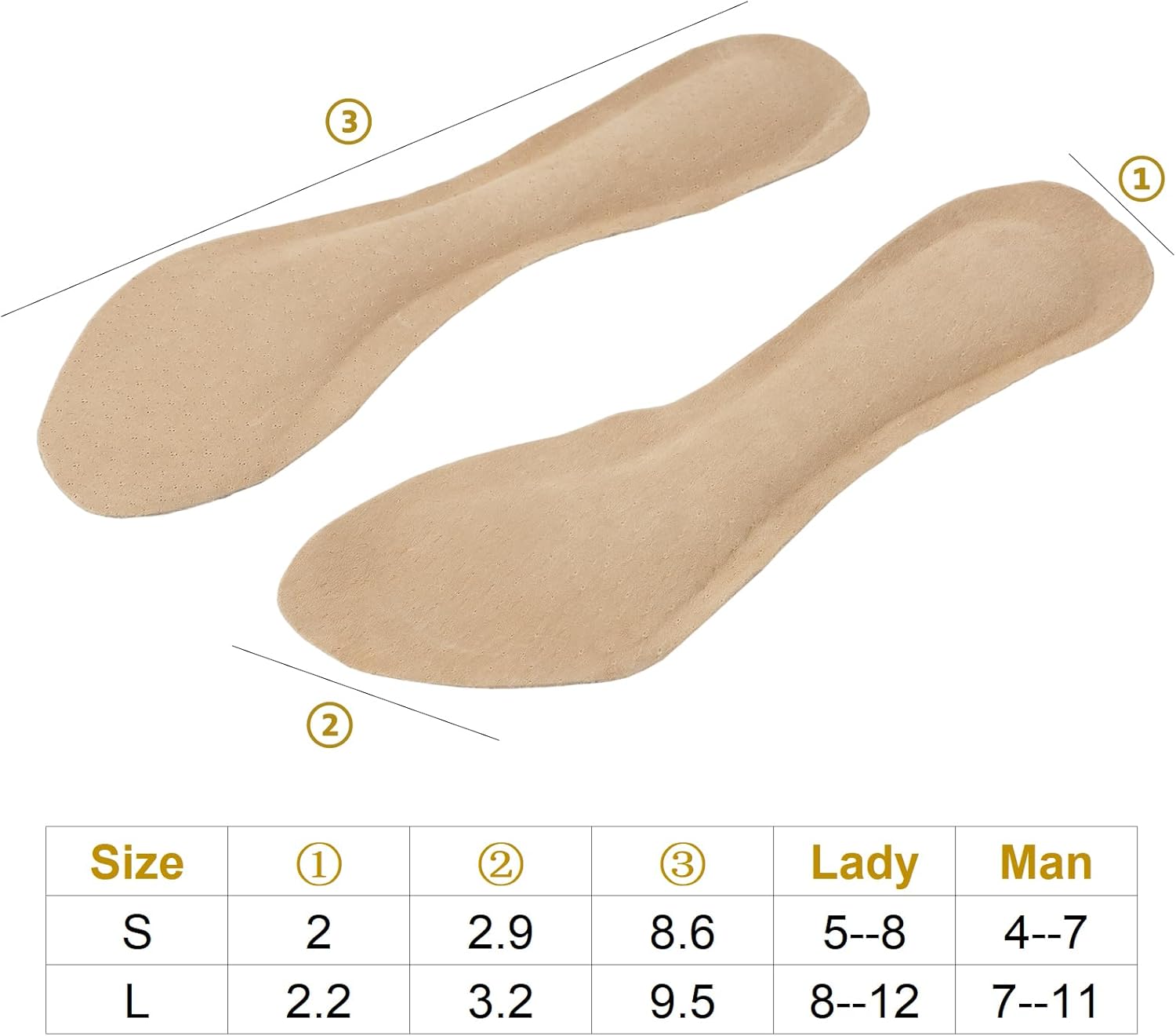 2 pares de inserciones de tacón alto de cuero para mujer, plantillas de amortiguación invisibles para botas planas de sandalias, autoadhesivas,