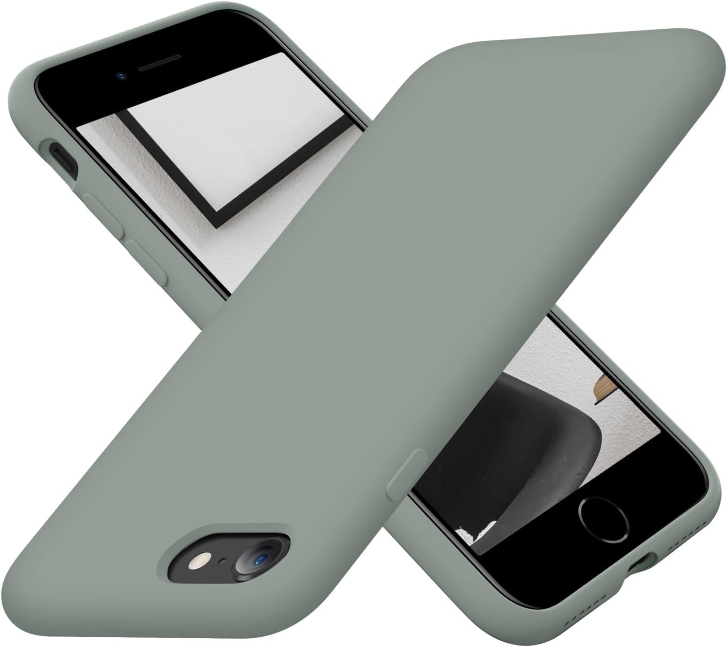 Cordking Funda para iPhone SE 20222020, iPhone 7 8, funda ultradelgada de silicona a prueba de golpes con forro de microfibra suave, 4.7 pulgadas,