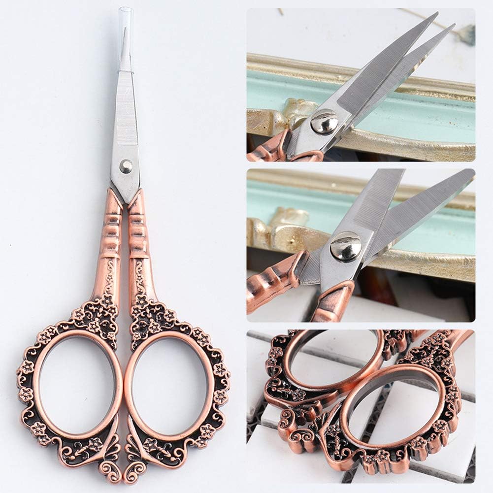AKOAK 1 paquete de herramientas de manicura, tijeras vintage estilo ciruela, tijeras europeas, elegantes, estilo simple, tijeras multifuncionales de