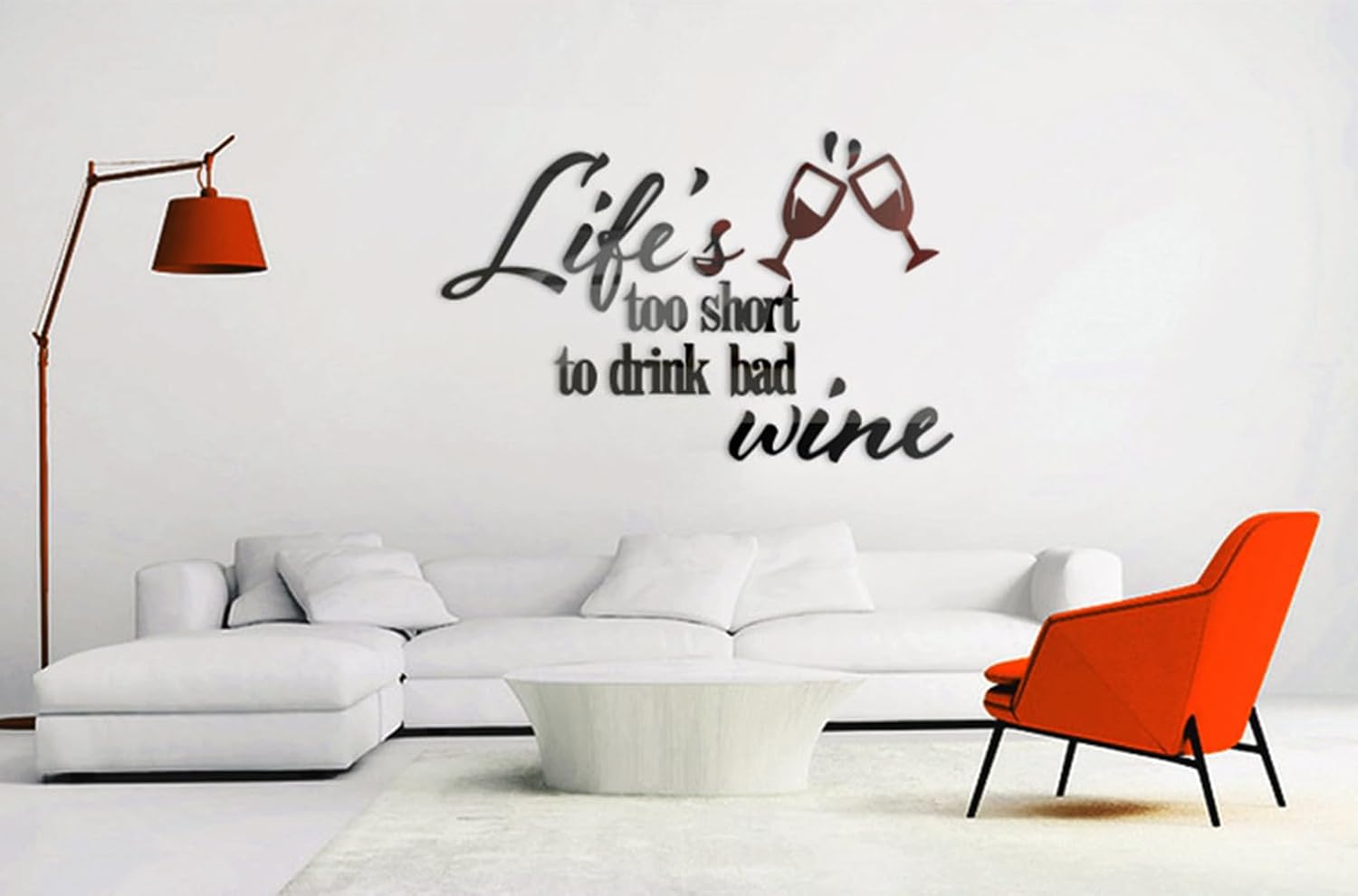 Beber vino 3D acrílico pegatinas de pared bar citas divertidas calcomanías de pared comedor baño mini bar cafetería vino arte calcomanías