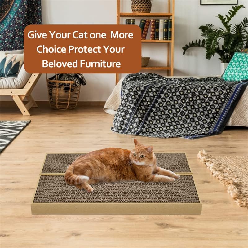 HappyFreeSX Almohadilla de rascar para gatos empalme Rascadores de gatos para gatos y gatitos de interior, paquete de 2 almohadillas para rascar