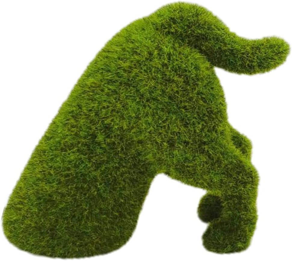 Weird Statua decorativa para orinar para perro, topiario, simulación verde, adorno para cachorro, maceta de pie (C, talla única)
