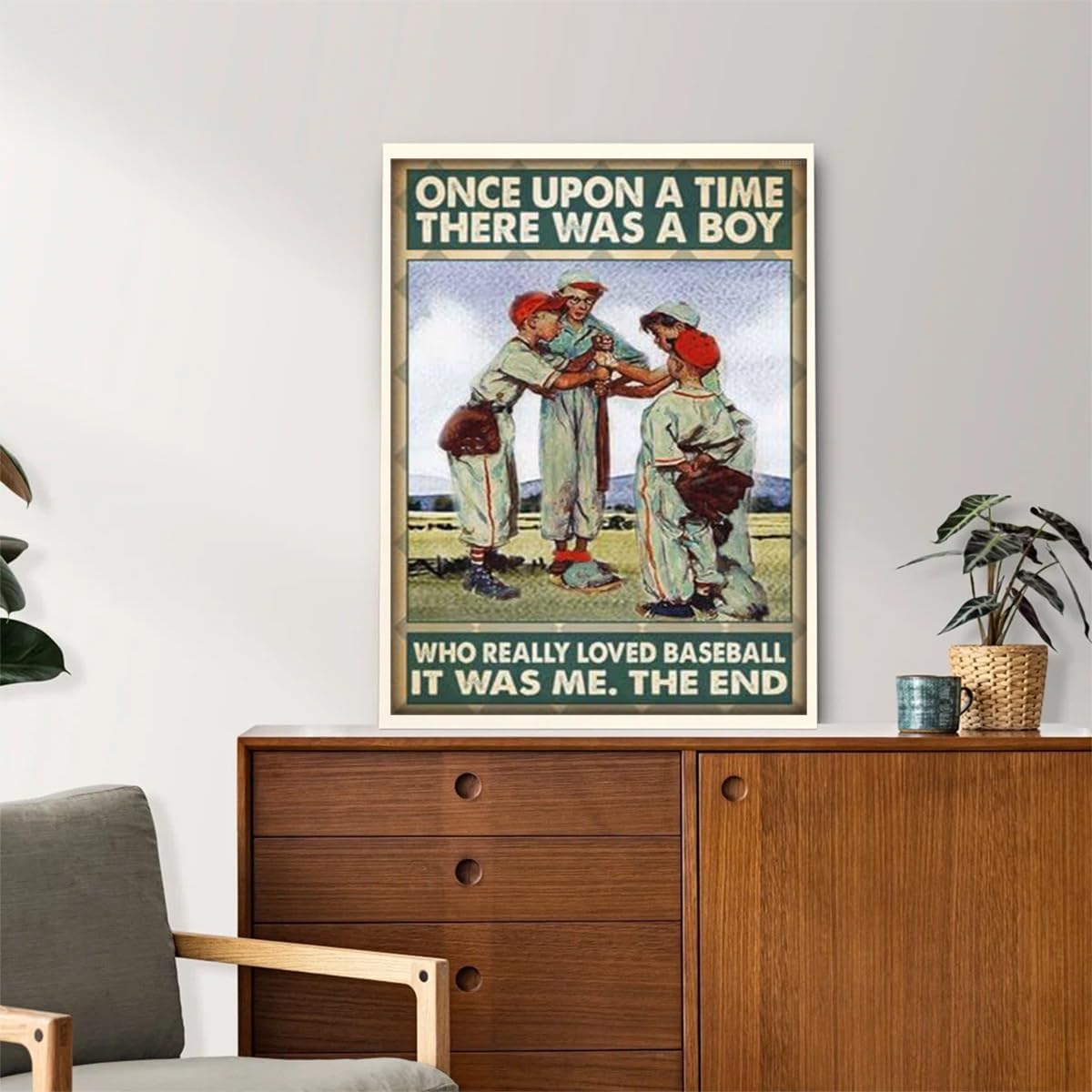 LEARTDYY Arte de diamantes 5D Once Upon A Time There was a boy who Really Loved Baseball Diamond Painting Kits para adultos, pintura por números,