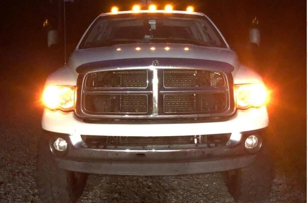 iJDMTOY Kit de montaje de luces LED ámbar de lente transparente para techo de cabina compatible con DodgeRAM ChevroletGMC Ford Toyota Trucks, juego