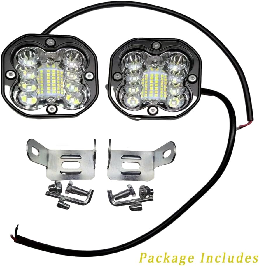 Paquete de 2 luces LED para cápsulas, 3 pulgadas, 66 W, luces LED de conducción con haz combinado de inundación puntual, barras de luz automotriz