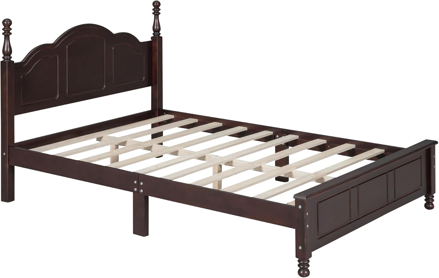 SOFTSEA Moderno marco de cama matrimonial con cabecero alto y estribo de madera