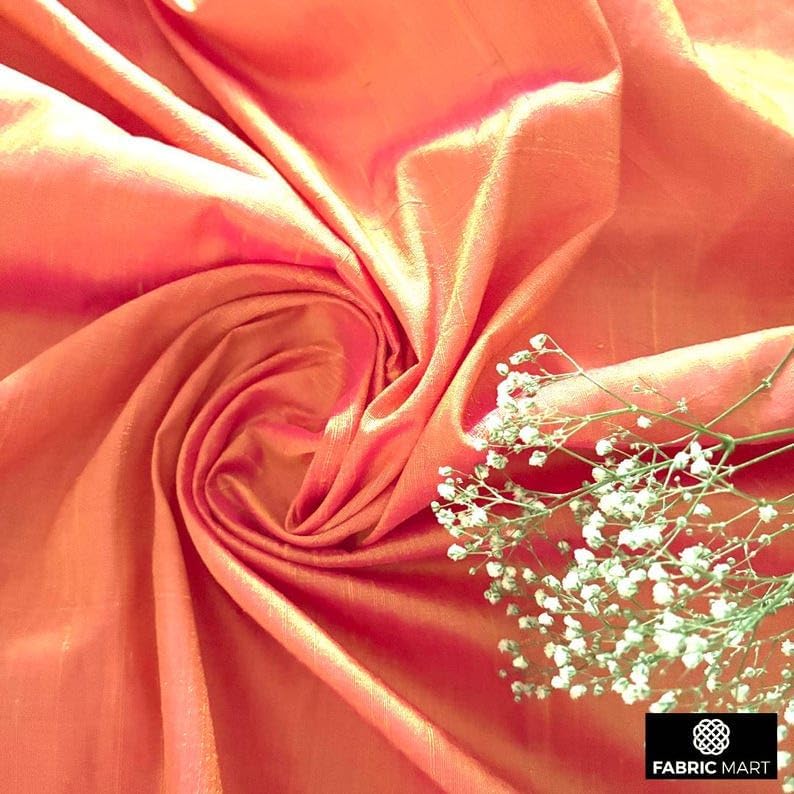 The Yard, tela Dupioni de seda rosa, amarillo por The Yard, 1 yarda 41 pulgadas de ancho Slubbed Dupioni Silk Solid Color Pink Combination Fabric,