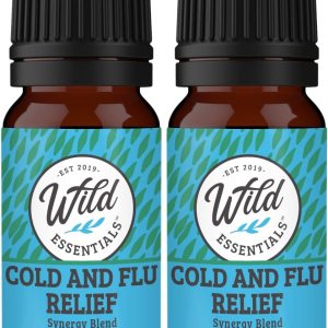 Wild Essentials – Aceite esencial 100% puro para aliviar el resfriado y la gripe mezcla de sinergia, paquete de 2 unidades de 0.3 fl oz, fórmula de Wild Essentials – Aceite esencial 100% puro para aliviar el resfriado y la gripe mezcla de sinergia, paquete de 2 unidades de 0.3 fl oz, fórmula de