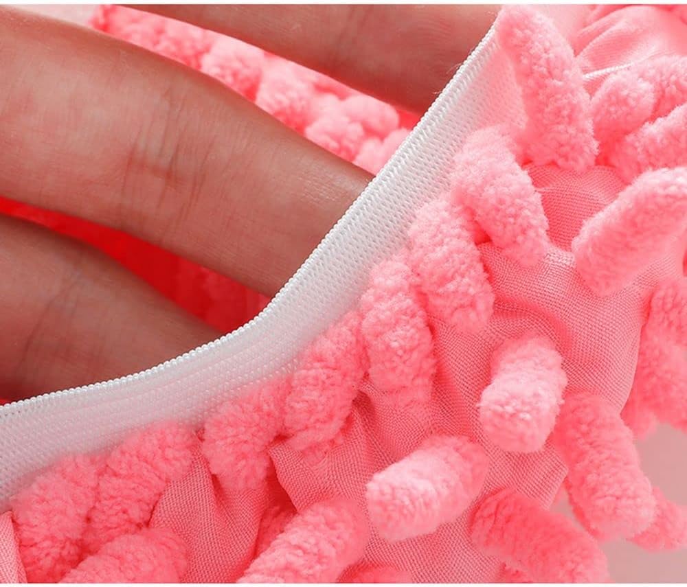 HomeSoGood 5 pares (10 piezas) de paño de limpieza para mopa y zapatos, pantuflas de microfibra para casa, cocina, oficina