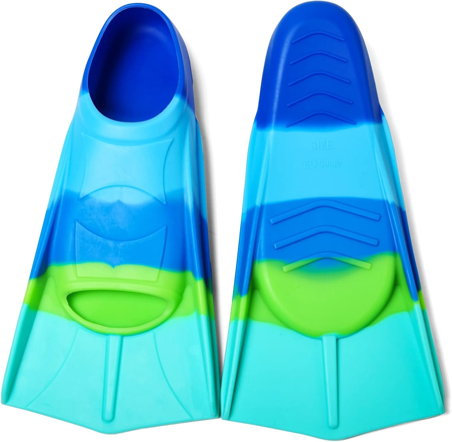 Aletas de natación para niños, aletas cortas de entrenamiento de natación para regazo, piscina, esnórquel para niños, niñas, niños y principiantes
