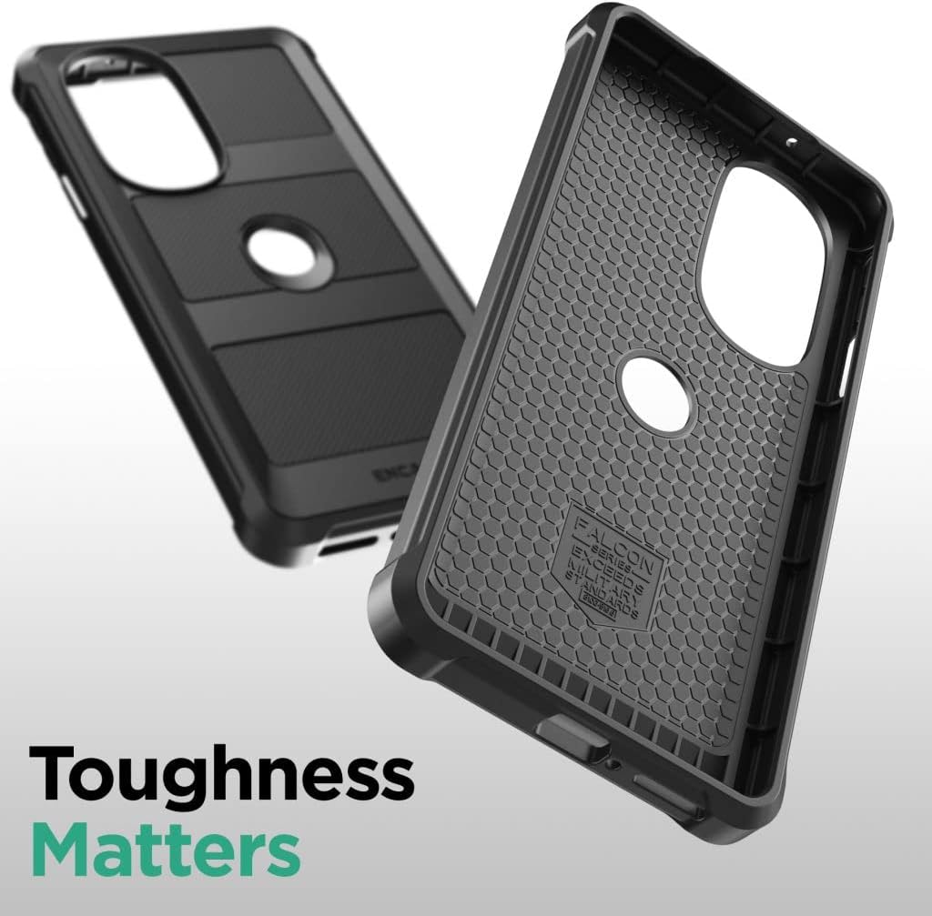 Falcon Armor Funda para Motorola Edge Plus 2022 – Funda protectora resistente para teléfono (negro)