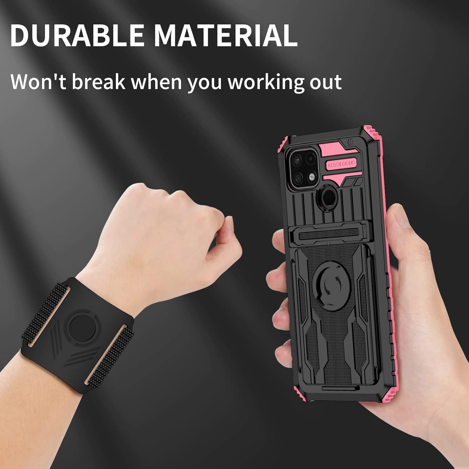 Asuwish Funda de teléfono para Oppo Realme C21C21YC25Y Funda 360 Arm Band Running Armband Slim Stand Hybrid Grip Rugged Protective Mobile Kickstand