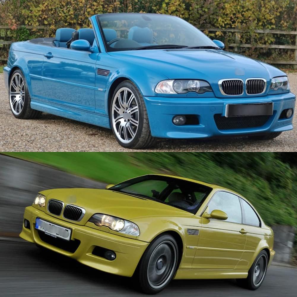 2 luces LED de marcador lateral ámbar para BMW Serie 3 E46 M3 CoupeConvertible, lente ahumada, reemplazo de lámpara de marcador lateral OEM, 2