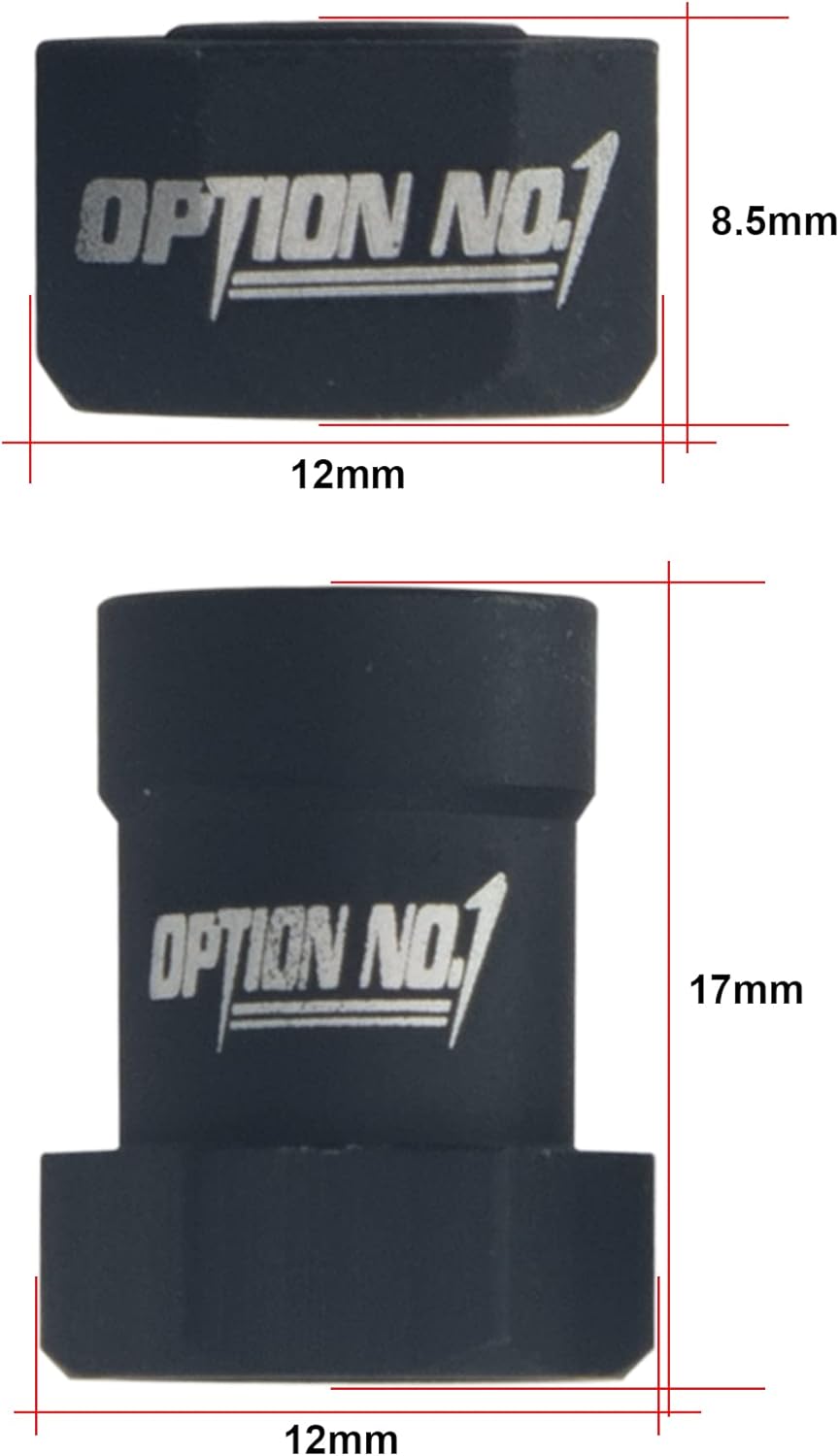 HobbyMarking Adaptador de rueda hexagonal de aluminio de 0.472in para chasis Tamiya WR-02 Wild Willy 2  VW tipo 2  Suzuki Jimny piezas de