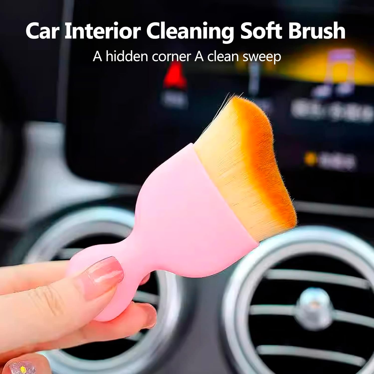 1 cepillo para detalles del interior del automóvil, cepillo para el polvo interior del automóvil, cepillo de eliminación de pelo suave para el