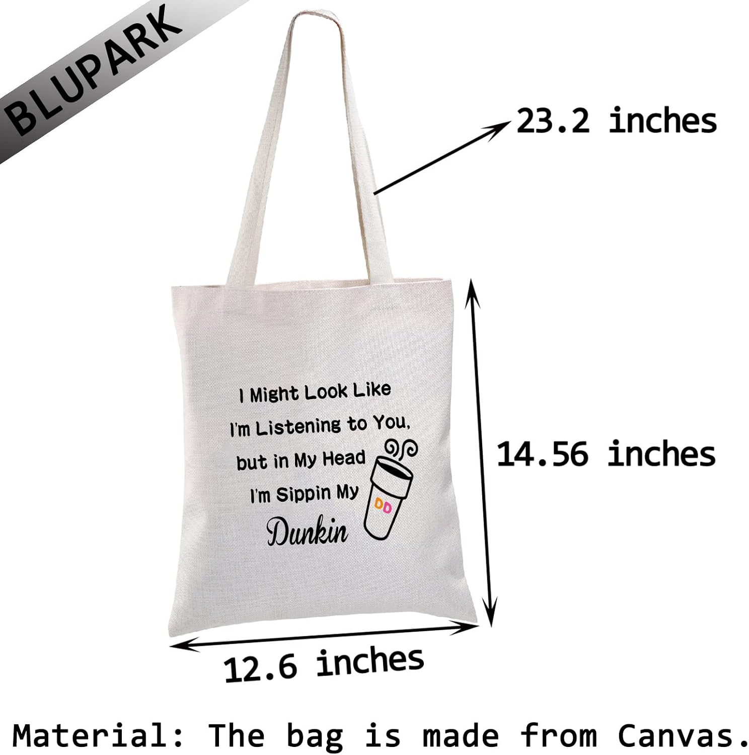 BLUPARK Donuts Lover Gift Coffee Lover Bolsa de compras Sippin My D Coffee Tote Bag