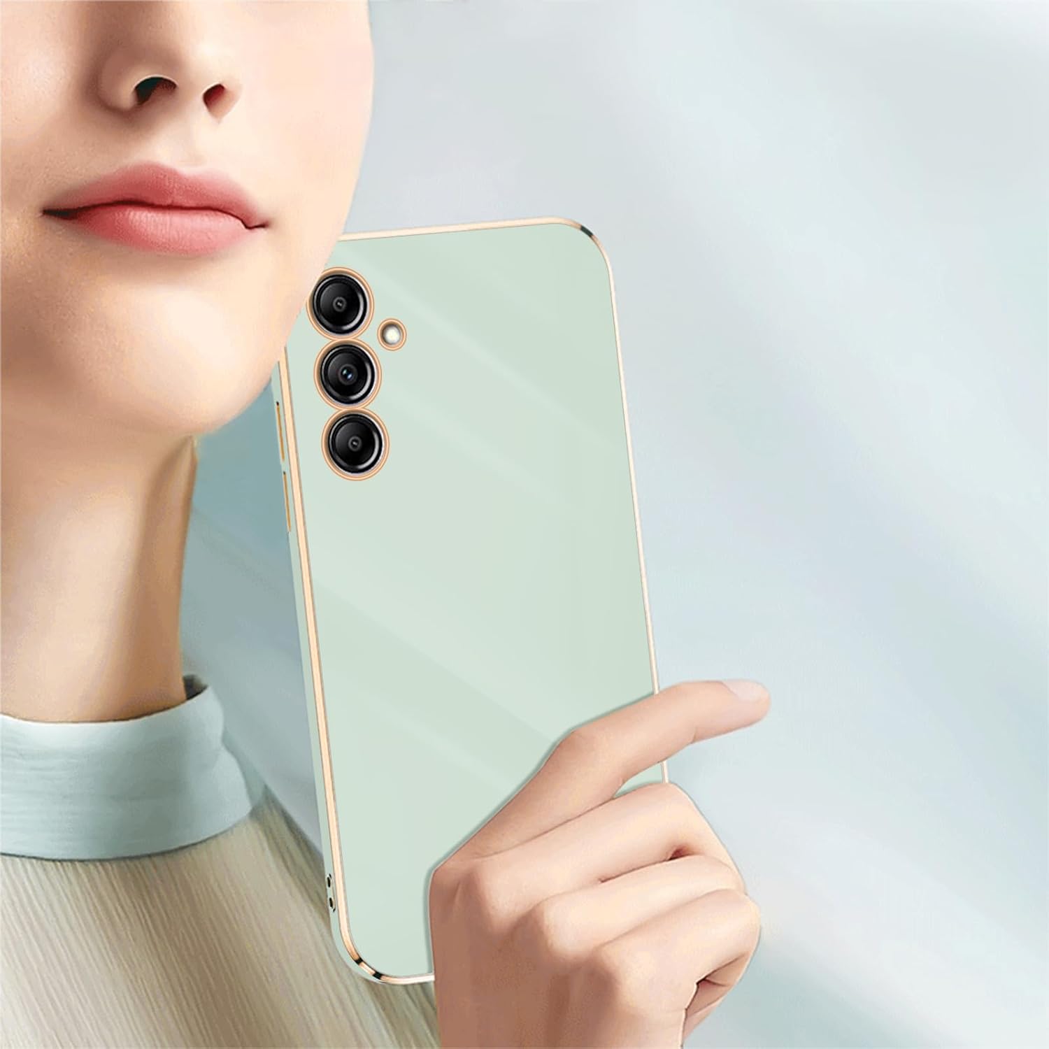 Funda para A14 0.18 oz, Galaxy A14 0.18 oz Funda para teléfono para mujer, galvanoplastia, de lujo, estética, moderna, bonita, con protección de TPU
