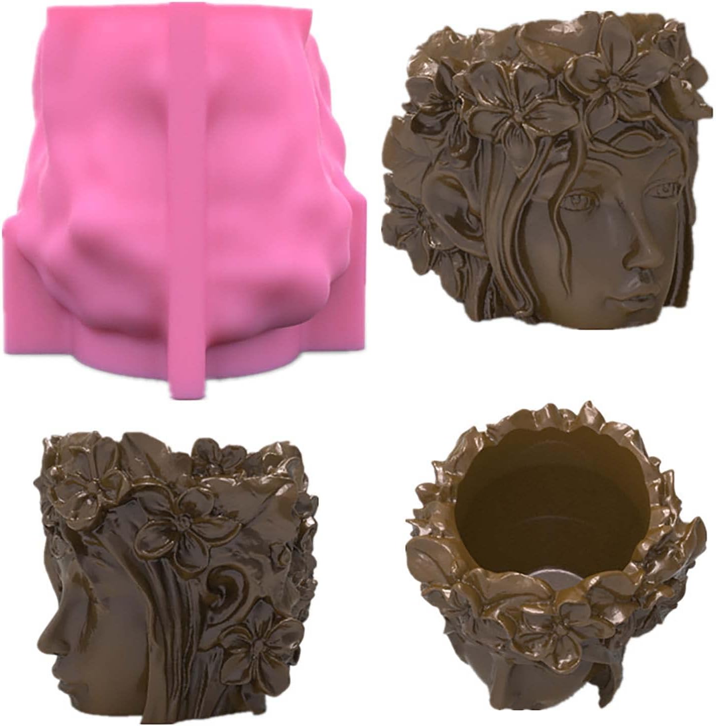 Molde de maceta para cemento, silicio, bricolaje, moldes para jarrones, plantas de hormigón, hechas a mano, herramienta de decoración del hogar,