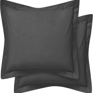 Cotton Metrics – Juego de 2 fundas de almohada cuadradas europeas de alta calidad, color gris, 600 hilos, 100% algodón orgánico, fundas de almohada Cotton Metrics – Juego de 2 fundas de almohada cuadradas europeas de alta calidad, color gris, 600 hilos, 100% algodón orgánico, fundas de almohada