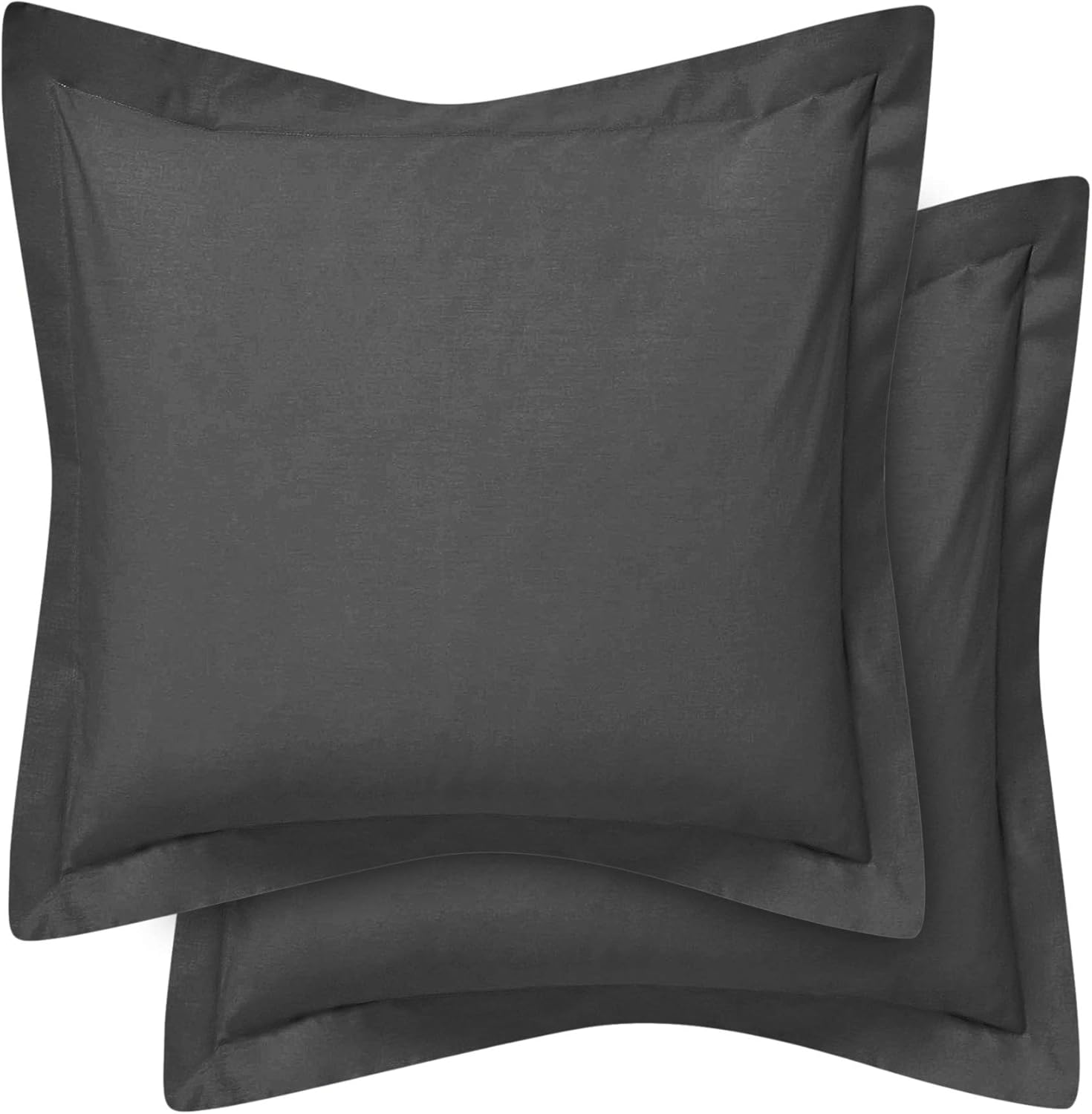Cotton Metrics – Juego de 2 fundas de almohada cuadradas europeas de alta calidad, color gris, 600 hilos, 100% algodón orgánico, fundas de almohada