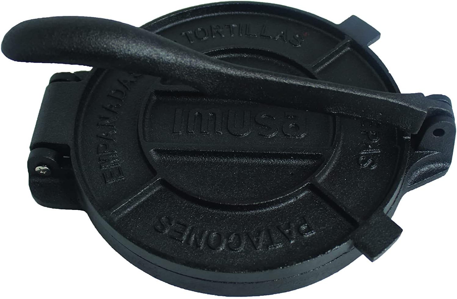 Prensa de tortilla de hierro fundido IMUSA, 85008, hierro fundido, color negro de 8 pulgadas, 8″, Negro