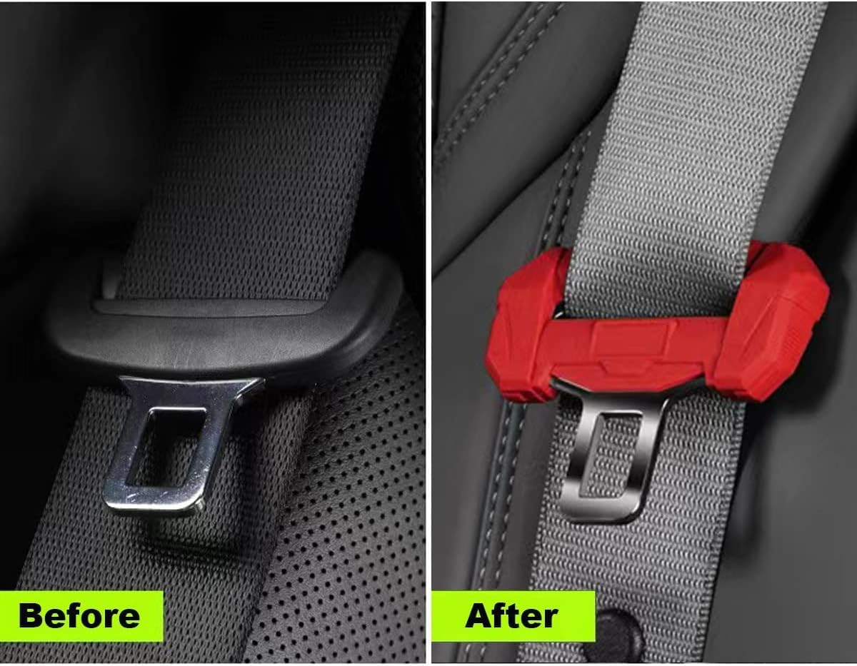GODTERA Funda universal para clips para cinturón de seguridad de automóvil, protector de hebilla de cinturón de seguridad para automóvil, protector