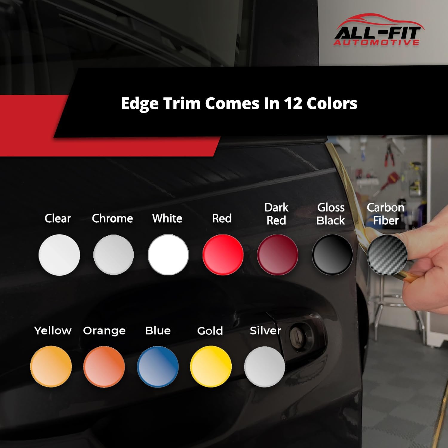 All-Fit – Protector de puerta automotriz con borde de 2 puertas, ajuste universal, fabricado en los Estados Unidos, color blanco