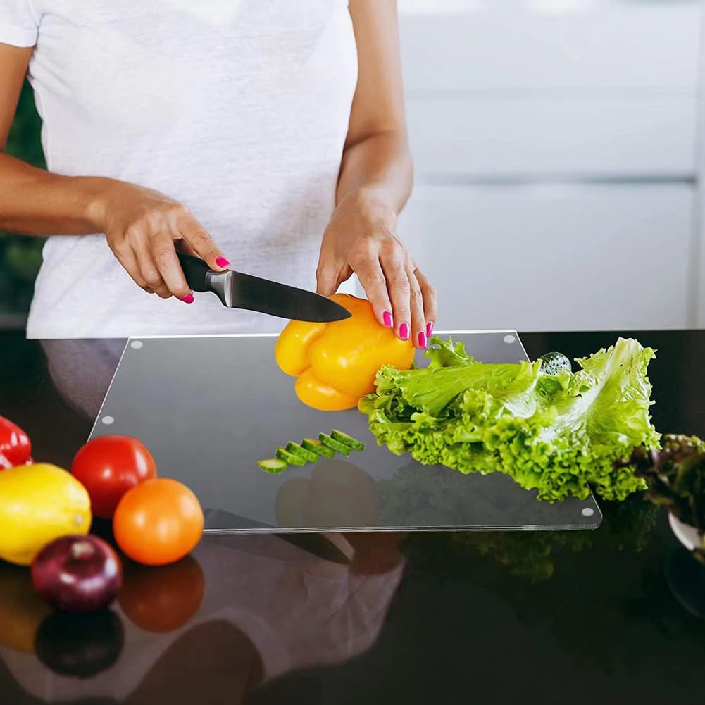 Tablas de cortar acrílicas, tabla de cortar acrílica, tabla de cortar transparente para encimera con labio, antideslizante, para protector de
