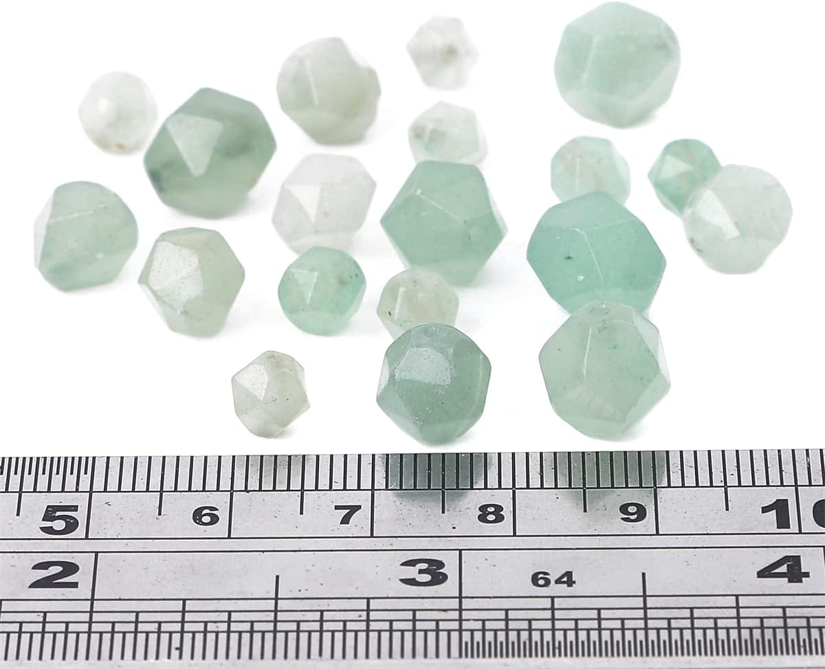 Cuentas redondas facetadas de piedra de jade de aventurina verde natural, 0.394 in, 14.2 inhebra para la fabricación de joyas