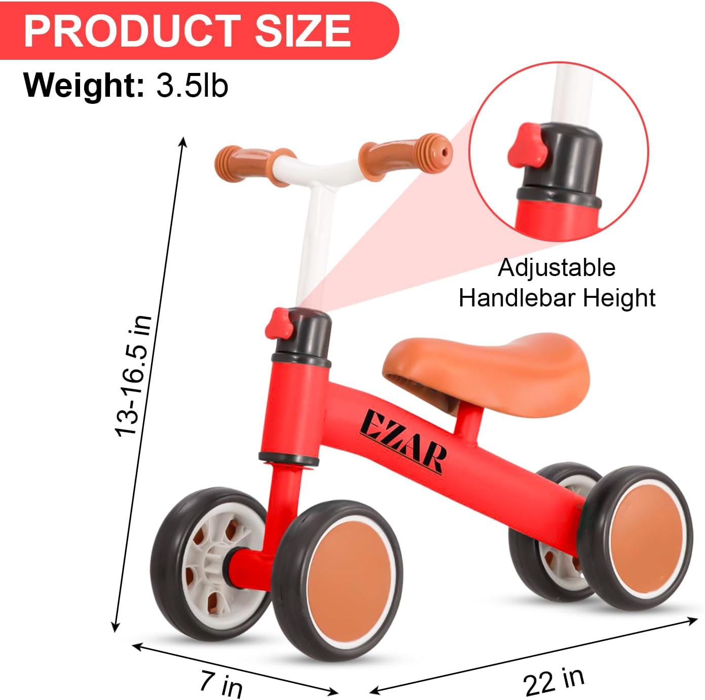 Bicicleta de equilibrio para niños, bicicleta de equilibrio para bebés de 1 año de edad, juguetes para niños pequeños de 1 a 2 años, bicicleta de