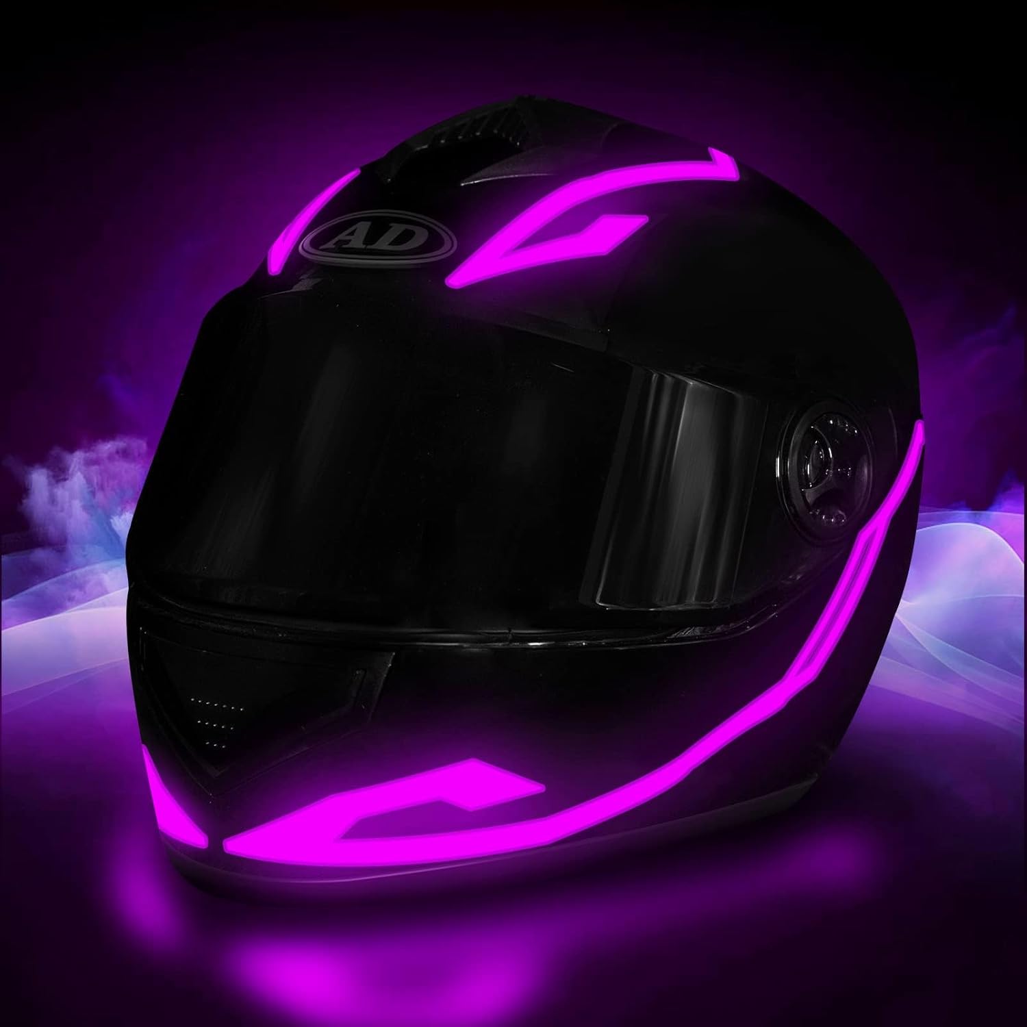 Luz para casco de motocicleta, 3 modos de conducción EL, tira de luz para casco, kit de decoración de luz de señal de conducción nocturna
