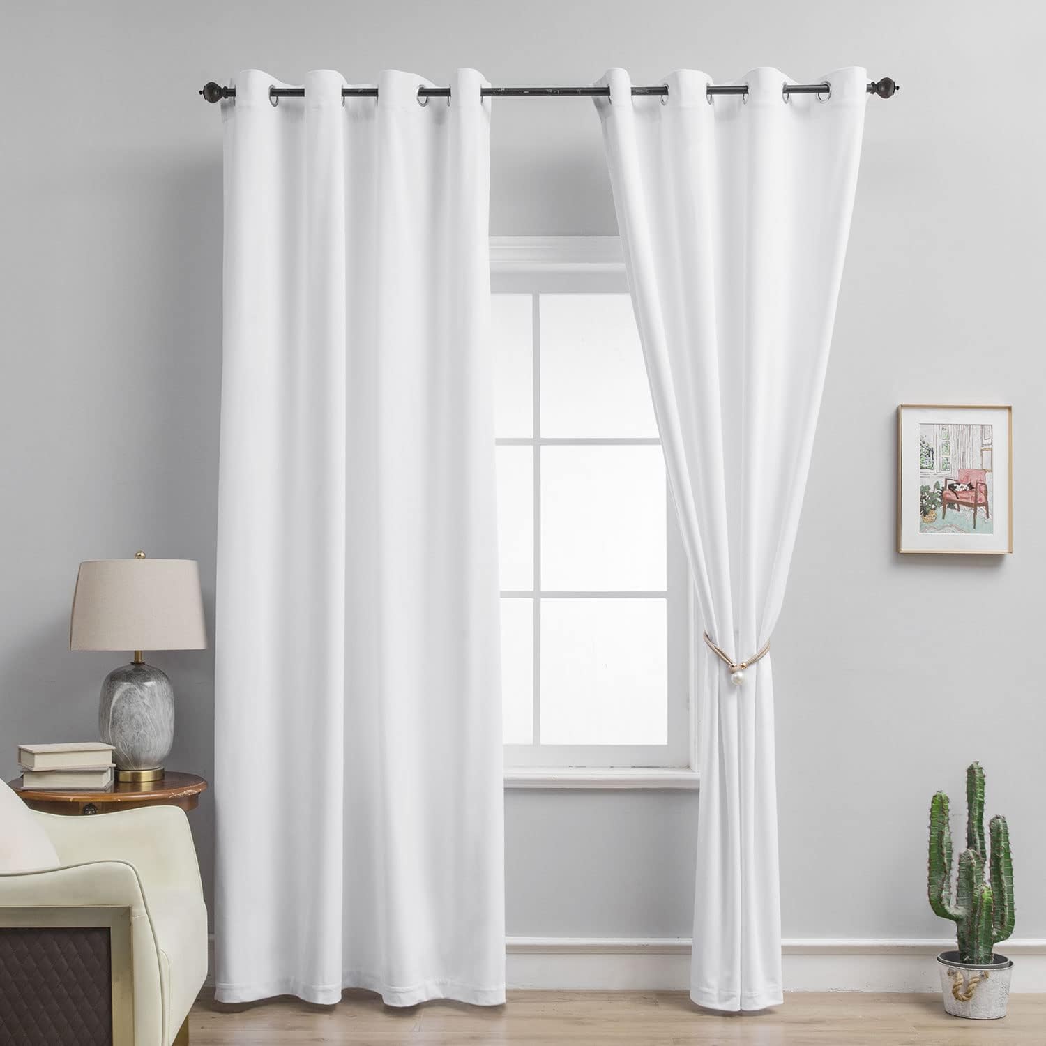 Cortinas de terciopelo  Tratamiento de cortina de ventana para dormitorio, sala de estar con ojales, cortinas de terciopelo con aislamiento térmico,