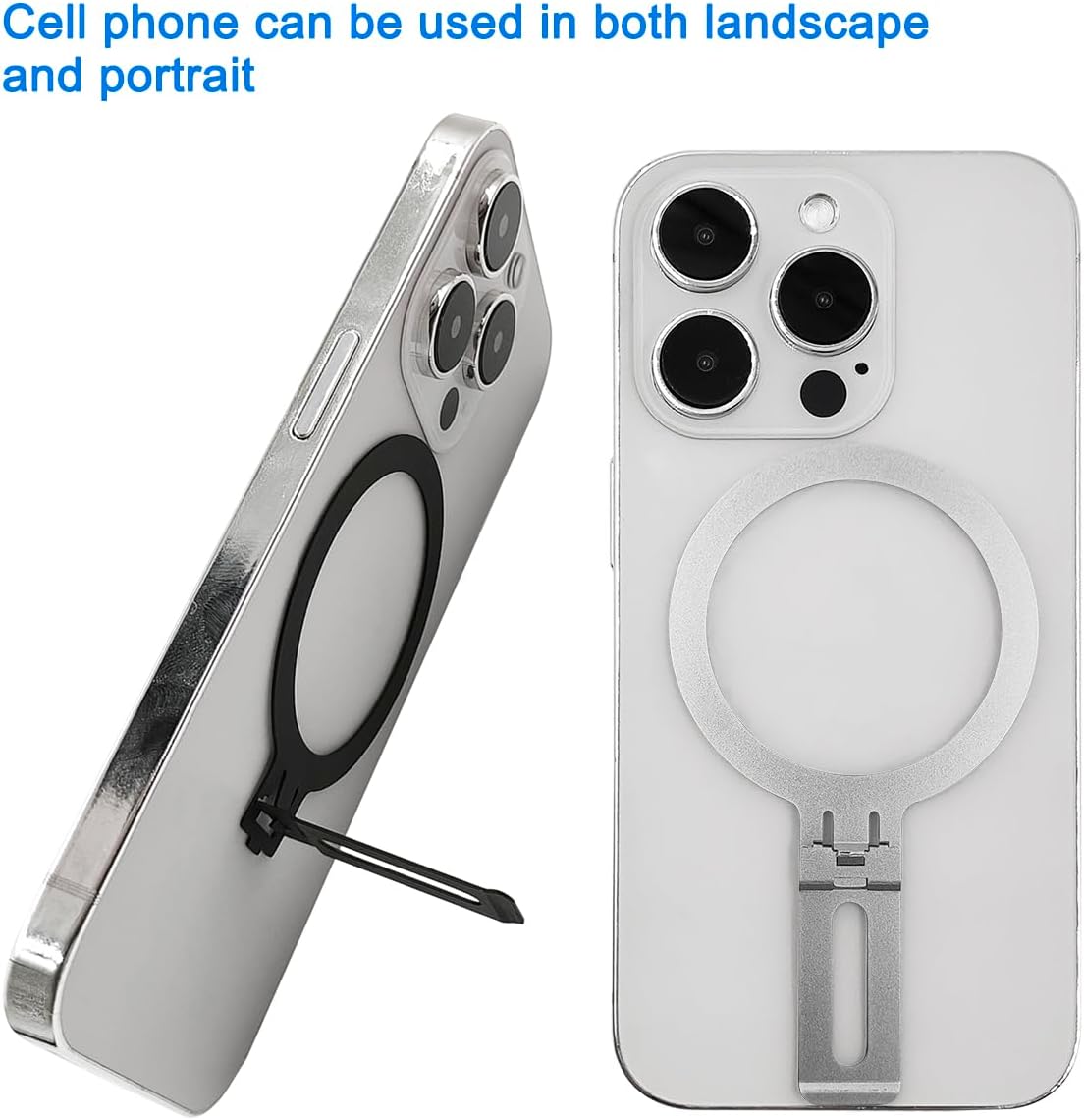 2 adaptadores universales de anillo de metal y soporte para teléfono 2 en 1, anillos ultrafinos compatibles con accesorios Magsafe iPhone 15141312