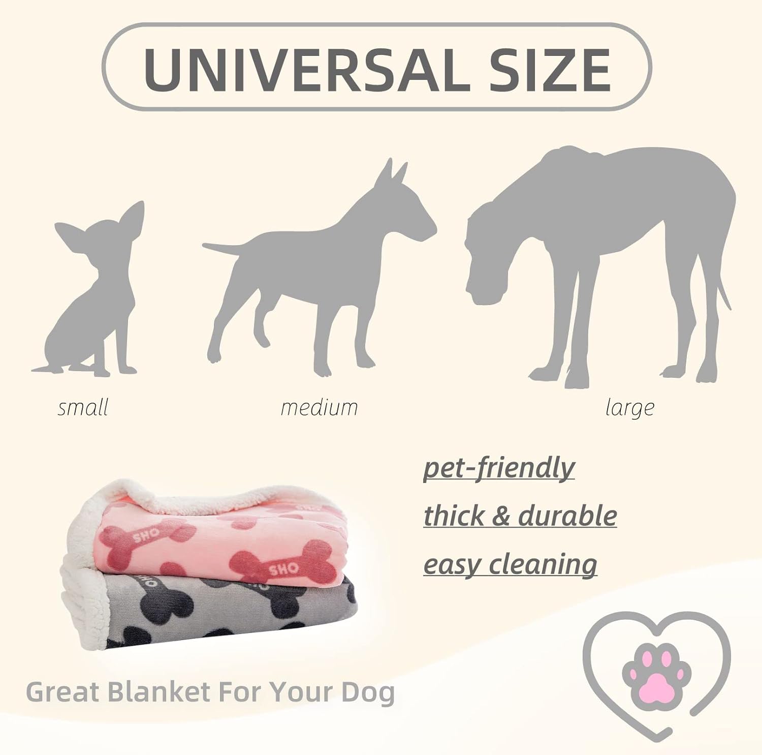 Dog Blankets 6 Pack Flannel Fleece Sherpa Puppy Throw Blankets Bulk 30×43 Inch Warm Sleeping Ultra Soft Bone Printed Plush Fluffy Paw Mat for Pet