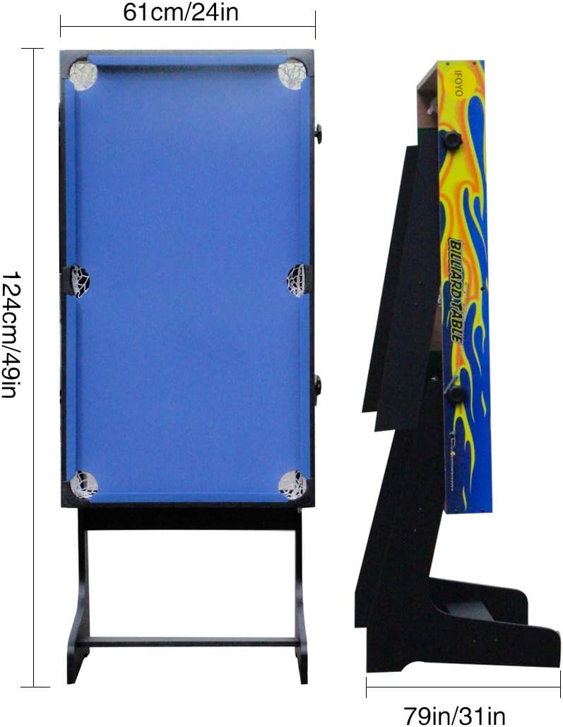 IFOYO Mesa de juego combinada multifuncional 4 en 1 de 48 pulgadas  4 pies, mesa de hockey, mesa de futbolín de fútbol, mesa de billar, mesa de