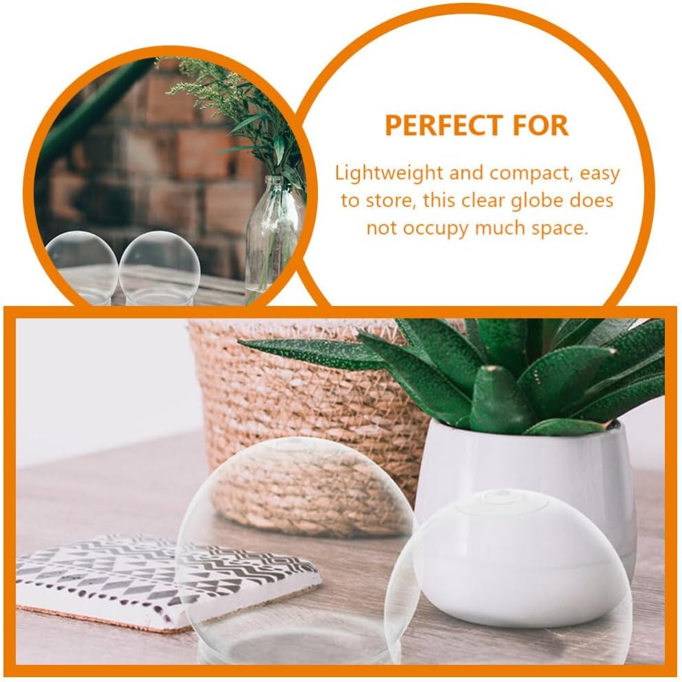 BESTOYARD Paquete de 15 globos de nieve de 3 pulgadas de plástico transparente vacío con tapa de rosca para manualidades, personalización,