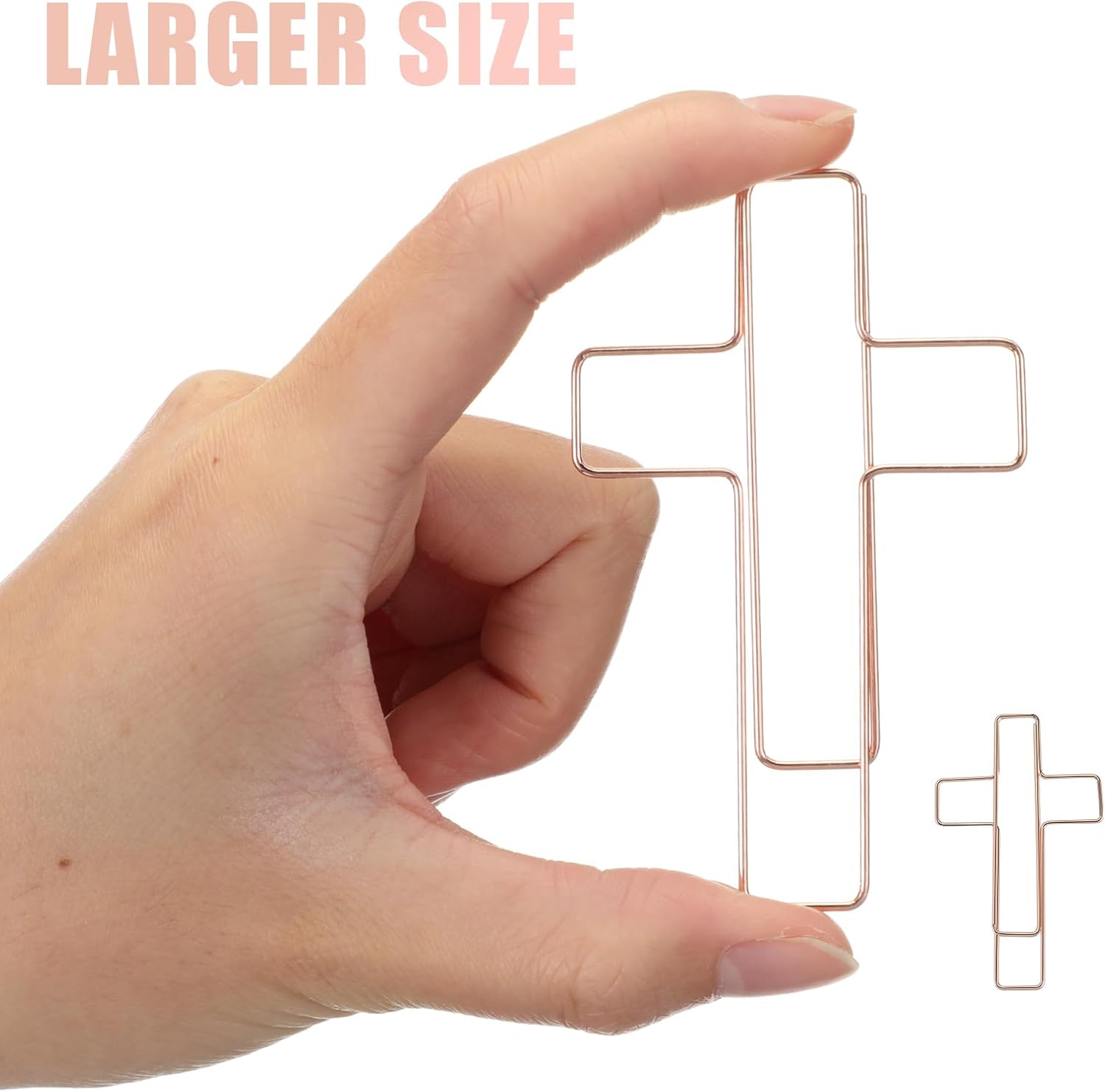 Tenceur 50 clips grandes para papel de cruz, divertidos, lindos y divertidos, clips estacionarios, abrazaderas de papel para marcado, diario,