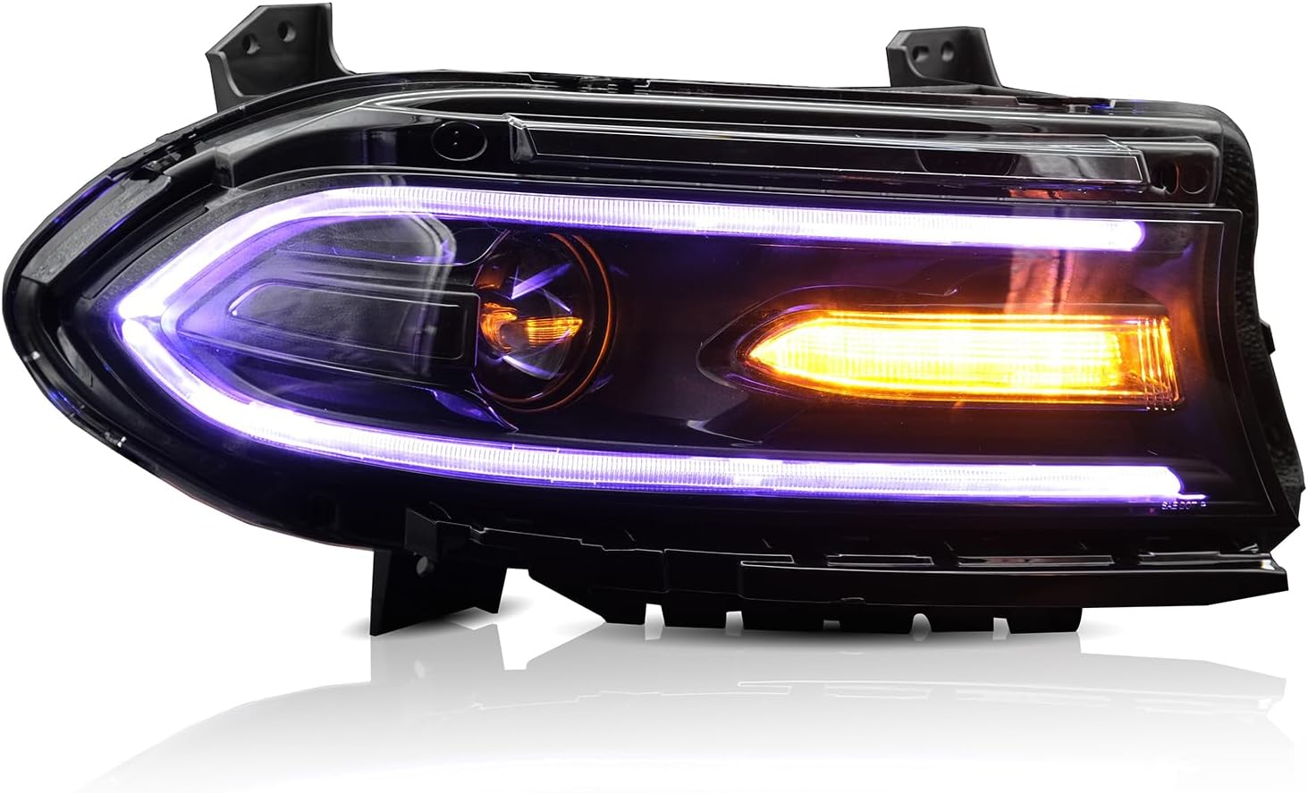 IKON MOTORSPRTS, faros delanteros de proyector compatibles con Dodge Charger 2015-2023, luces de circulación diurna DRL lado izquierdo y derecho,